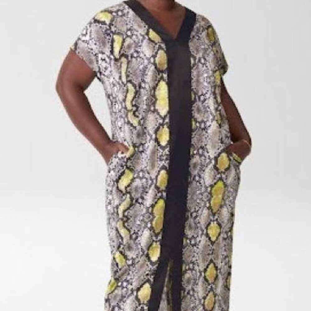 Universal Standard Levana Satin Snake Caftan ( Plus 26 28 / US size XL )